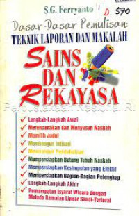 Image of Dasa- dasar Penulisan : Teknik Laporan Dan Makalah Sains Dan Rekayasa